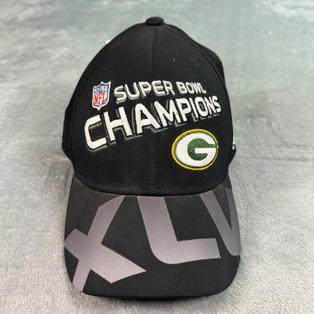 Green Bay Packers Reebok Super Bowl XLV Champions Hat Black Adjustable NWT